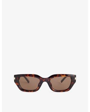 Le Specs Cubito D-Frame Acetate Sunglasses - Brown