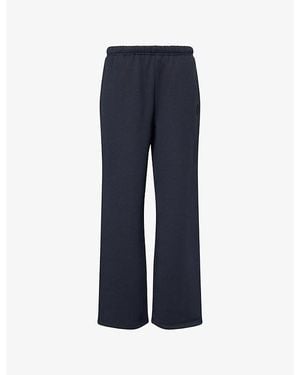 The Couture Club Embossed Emblem Straight-Leg Cotton-Jersey Jogging Bottoms - Blue