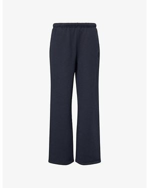 The Couture Club Embossed Emblem Straight-Leg Cotton-Jersey Jogging Bottoms - Blue