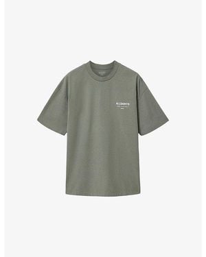 AllSaints Underground Logo-Print Relaxed-Fit Cotton T-Shirt - Grey