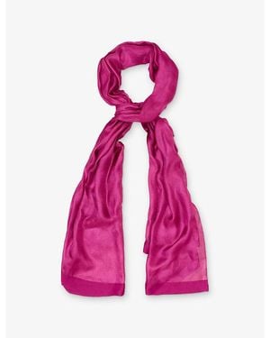 Phase Eight Satin-Trim Woven Scarf - Pink