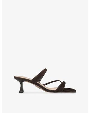 Steve Madden Ajay Heeled Suede Sandals - Brown