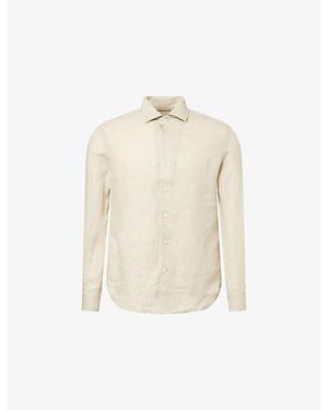 Corneliani Short-Sleeve Linen Shirt - Natural
