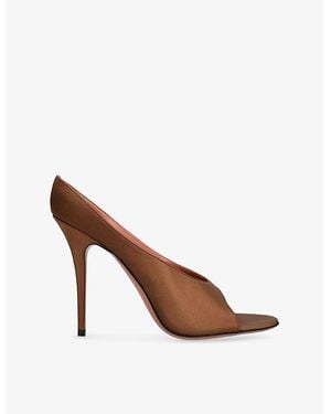 AMINA MUADDI Anok Slipper 105 Satin Heeled Courts - Brown