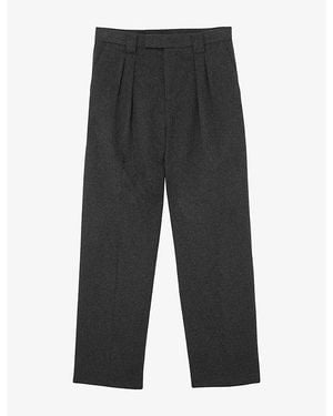 Reiss Farell Relaxed-Fit Wool-Blend Pants - Gray