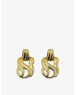 JENNIFER GIBSON JEWELLERY Pre-Loved Jgj Swirl Knot-Plated Metal Earrings - Metallic