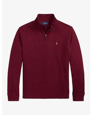 Polo Ralph Lauren Brand-Embroidered Half-Zip Cotton Sweatshirt