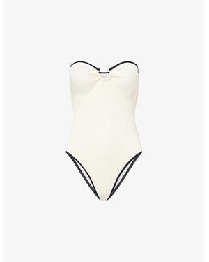 Seafolly Bandeau Textured Swimsuit - Metallic