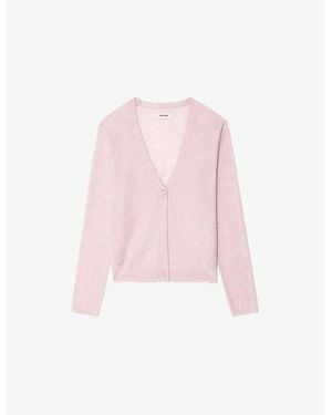 Zadig & Voltaire Manylla V-Neck Cashmere Cardigan - Pink