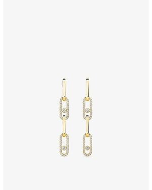 Messika Move Link Convertible 18Ct And 1.70Ct Diamond Drop Earrings - Metallic