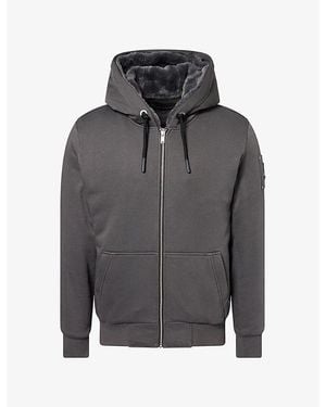 Moose Knuckles Classic Bunny Faux-Fur Lined Cotton-Blend Hoody - Gray