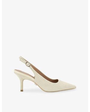 Carvela Kurt Geiger Spirited Heeled Suede Sling-Back Courts - White