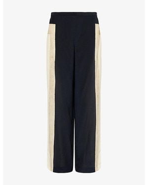 SIR. Sona Wide-Leg Wilk Trousers - Blue