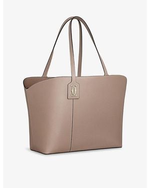 Cartier C De Leather Tote Bag - Brown