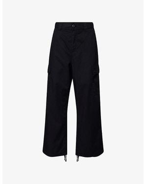 Carhartt Kingston Logo-Patch Cotton Cargo Trousers - Black