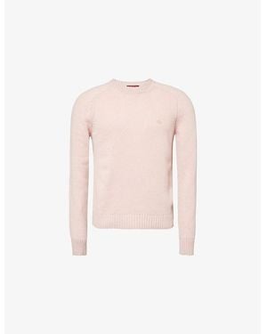 Gucci Crew-Neck Ribbed-Trims Regular-Fit Cashmere Jumper - Pink