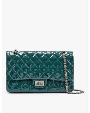 This Old Thing London Pre-Loved Chanel Maxi 2.55 Patent-Leather Shoulder Bag - Green