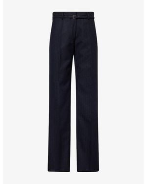 Dries Van Noten Presta Straight-Leg Wool-Blend Pants - Blue
