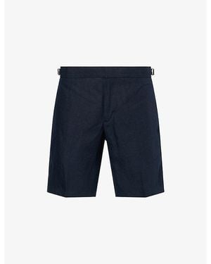 Orlebar Brown Norwich Italian Linen Shorts - Blue