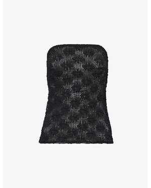 Dissh Agnes Crochet Bandeau Top - Black