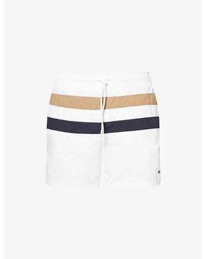BOSS Louis Striped Swim Shorts - White