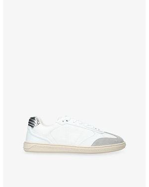 Versace Logo-Plaque Leather Trainers - White