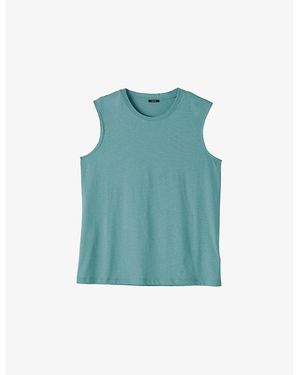 JOSEPH Cotton-Silk Jersey Tank Top - Blue
