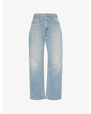 Casey Jean By Jean Vintage Structured-Waist Straight-Leg Mid-Rise Denim Jeans - Blue