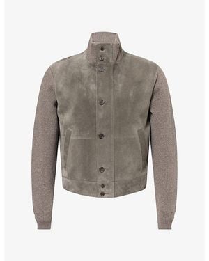 dunhill Suede Cashmere Bomber Jacket - Grey