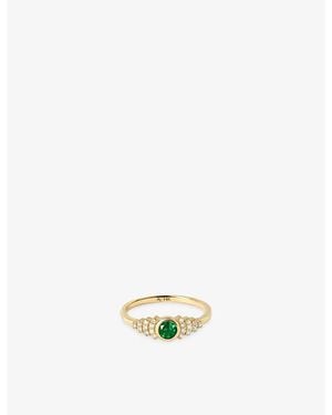 Astley Clarke Icon 14Ct- Emerald And Lab-Grown Diamond Ring - Metallic