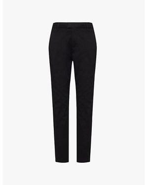 Arne Slip-Pockets Drawstring-Waistband Tapered-Leg Tailored-Fit Stretch-Cotton Trousers - Black