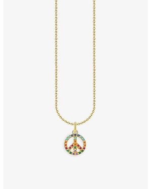 Thomas Sabo Colourful Stones Peace 18Ct-Plated Sterling And Zirconia Necklace - White