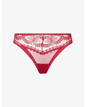 Aubade Mystery Of Love Tanga Lace Briefs - Red