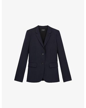 The Kooples Single-Breasted Wool Blazer - Blue