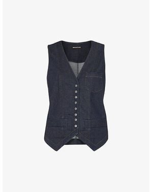 Whistles Joanna Parch-Pocket Denim Waistcoat - Blue
