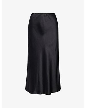 Reformation Marcia Silk Midi Skirt - Black