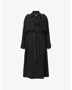 AllSaints Linnie Belted Woven Trench Coat - Black