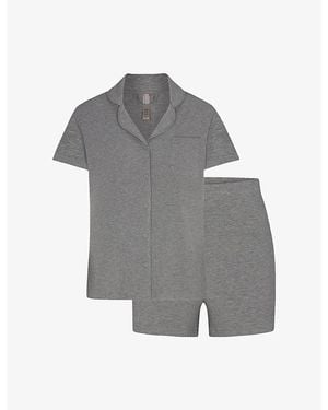 Skims Soft Lounge Short Stretch-Modal Pyjama Set - Grey