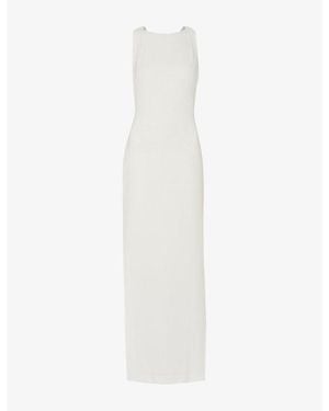 Whistles Tie Back Slim-Fit Stretch-Crepe Maxi Dress - White