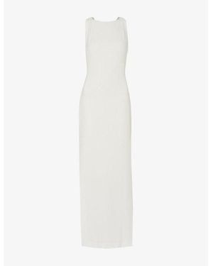Whistles Tie Back Slim-Fit Stretch-Crepe Maxi Dress - White