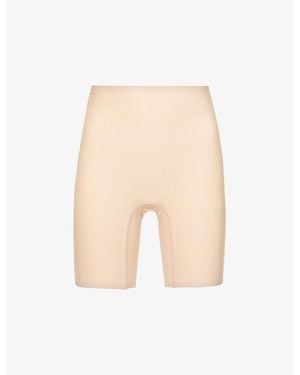 Chantelle Soft Stretch Seamless One-Size High-Waisted Mid-Thigh Shorts - Natural