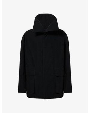 Rick Owens Dracucollar Mid-Length Woven Jacket - Black