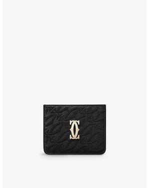 Cartier C De Logo-Embellished Leather Card Holder - Black