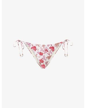Seafolly Summer Chintz Rio Tie-Side Bikini Bottoms - Pink