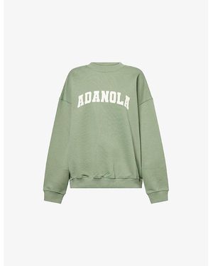 ADANOLA Varsity Oversized Cotton Sweatshirt - Green