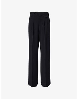 PAIGE Brigida Wide-Leg Crepe Pants - Black