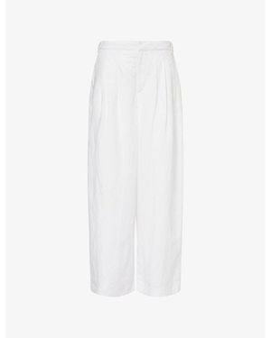 Rag & Bone Chappell Pleated Woven Trousers - White
