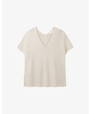 The White Company Textured-Stitch Knitted Cotton T-Shirt - Natural