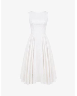 House Of Cb Cindy Cut-Out Woven Midi Dress - White