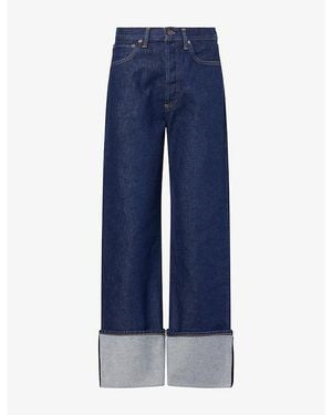 Agolde Big Cuff Straight-Leg Denim Jeans - Blue
